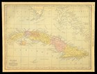 Vintage Cuba Map Wall Art Decor Old Original Bahama Islands Antique Dated 1914