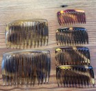 Vtg Goody Side Tooth Hair Comb Pull Usa Lot Of 6 Tortoise Shell Brown Retro 80s