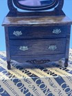 Vintage Concord Dollhouse Mirrored Dresser Wood With Brass Pulls 1 12 Scale