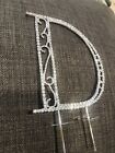 Rhinestone Crystal Silver Monogram Letter Cake Topper Decoration