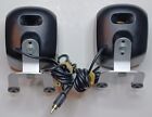 Logitech Z-640 Computer System Satellite 2x Speakers Front Left Right Black Yel