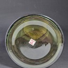 Vintage Indian Art Glass Decanter Ewer Genie Bottle Gold Gilt Etched Green Boho