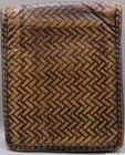 Fossil Flip Id Leather Bifold Men s Wallet Basket Weave Pattern