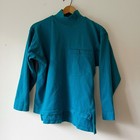 Vintage 90   s Men   s Teal Blue Mock Neck Grunge T-shirt Size S Long Sleeve Tee