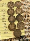 Lot Of Nine  9  Early Silver Canadian Canada Dimes 1871 - 1918