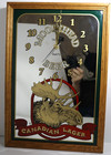 Vintage Moosehead Beer Mirror Clock Sign Wood Frame W glass Exc Works 19x13