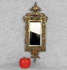 Antique 19th C  Victorian Brass Figural Dolphin Wall Mirror