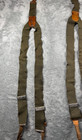 3 Vtg Ddr Nva Extra Stark Suspenders East German Military Leather Button Lot