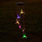 Color-changing Led Solar Powered Hummingbird Wind Chime Lights Yard Garden Decor