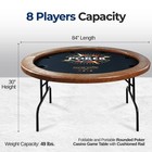Serenelife Foldable   Portable Rounded Poker casino Game Table W  Cushioned Rail