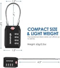 2 Pack Tsa Approved Travel Luggage Locks  4-digit Cable Combination Suitcase