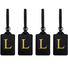 Initial Luggage Tags 4 Pack Premium Pu Leather Tsa Approved For Suitcases Bag   