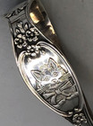 Vintage Sterling Silver  kitty Cat  Curved Handle Spoon 3 75 