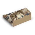 Cheetah Mahjong Tile Bag Large Cosmetic Pouch Leopard Print Travel Makeup Organi