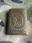 New 1998 Zippo Lighter - Barrett Smythe - American Indian - Solid Brass - W box