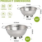 Colander Stainless Steel 5-quart  Strainer For Kitchen Food  Dishwasher Safe