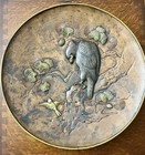 Antique Edo Charger Hawk Ishiguro Masatsune Tsuba Tosogu Shakudo Shibuichi Plate