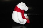 Coca Cola Polar Bear Plush Stuffed Animal White Bear Wearing Red Scarf Logo 2016