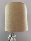 Vintage Mermaid Table Lamp Unique Rare Decor Resin Figure Linen Shade
