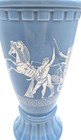 Vintage 1960 Jim Beam Greek Chariots Blue Milk Glass Liquor Decanter Bottle 