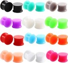 24-piece Silicone Ear Gauge Plugs  Double Flare  00g-1 Inch