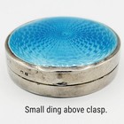 Antique 1924 English Sterling Silver   Blue Guilloche Enamel Powder Compact
