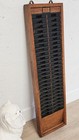 Antique Time Card Rack-oak   Steel Industrial Wall Mount In out  Vintage File