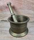 Victorian Era Brass Mortar   Pestle     1800s Apothecary    solid Brass Antique