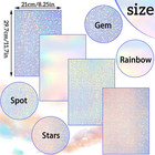 36 Sheets Self-adhesive Paper Holographic Transparent Paper A4 Waterproof Self-a