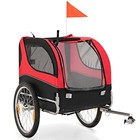  Dog Bike Trailer  Dog Cart For Bicycle With 3 Breathable Mesh Entrances  Red