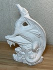 Vtg Dhm 1999 Unpainted Plaster Ceramic Winged Dragon Figurine Fantasy Mythical