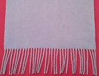 Vintage Solid Light Blue Cashmere Wool Long Mens Fringe Scarf