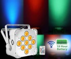 Rockville Rgbwa uv Battery Powered White Wireless Wash Par Light chauvet Cable