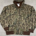 Vintage Muleskins Lined Camo Hoodie Mens L Mossy Oak Treestand Full Zip 80s Read