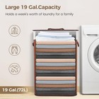 Laundry Hamper With Lid 72l Bamboo Laundry Basket With Removable Liner Brown New