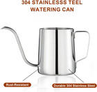 Small Indoor Watering Can 12 Oz  Rust-proof Stainless Steel Long Spout   Handle