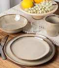 Stoneware Dinnerware Sets For 8 24 Piece Rustic Plates And Bowls Set