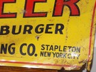 Vintage R   H Beer Stapleton New York City Embossed Tin Sign