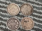 1902-1902-1906-1907 Lot 4 Canadian 5 Cent Coins  925 Fine Silver