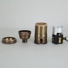 New  Vintage Style Antique Brass Med Base Pull Chain Lamp Socket  