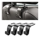 Car Back Seat Headrest Hooks  4 Pack Black Stylish Back Seat Hanger For Black2