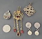 Sterling Silver Collection Of 4 Vintage Pendants And Earrings 