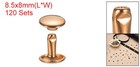 120 Set Leather Rivets 8mm Double Cap Rivet Tubular Metal Studs Light Gold