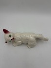 Vtg Mcm Wall Climbing Cat Ceramic Hanging White Kitten Green Eyes Camark Style