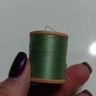 Coats   Clark O n t  Mercerized Cotton Sewing Thread Green Wooden Spool Vintage