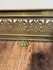 Antique Pierced Brass Fireplace Screen Fender With Lion Paws Feet