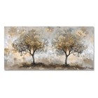 Landscape Wall Art - Autumn Golden Forest Canvas Painting 40l  X 20w  Gold Tree