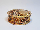 Antique Italy Rome Gild 800 Silver Filigree Chaotic Pyx Box Christogram  Ihs