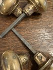 2 Sets Vintage Brass Door Knobs With Back Plates Old House Reclaimed Lot F