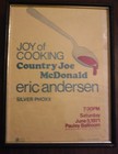 1971 Pauley Ballroom Concert Poster joy Of Cooking country Joe Mcdonald silver P